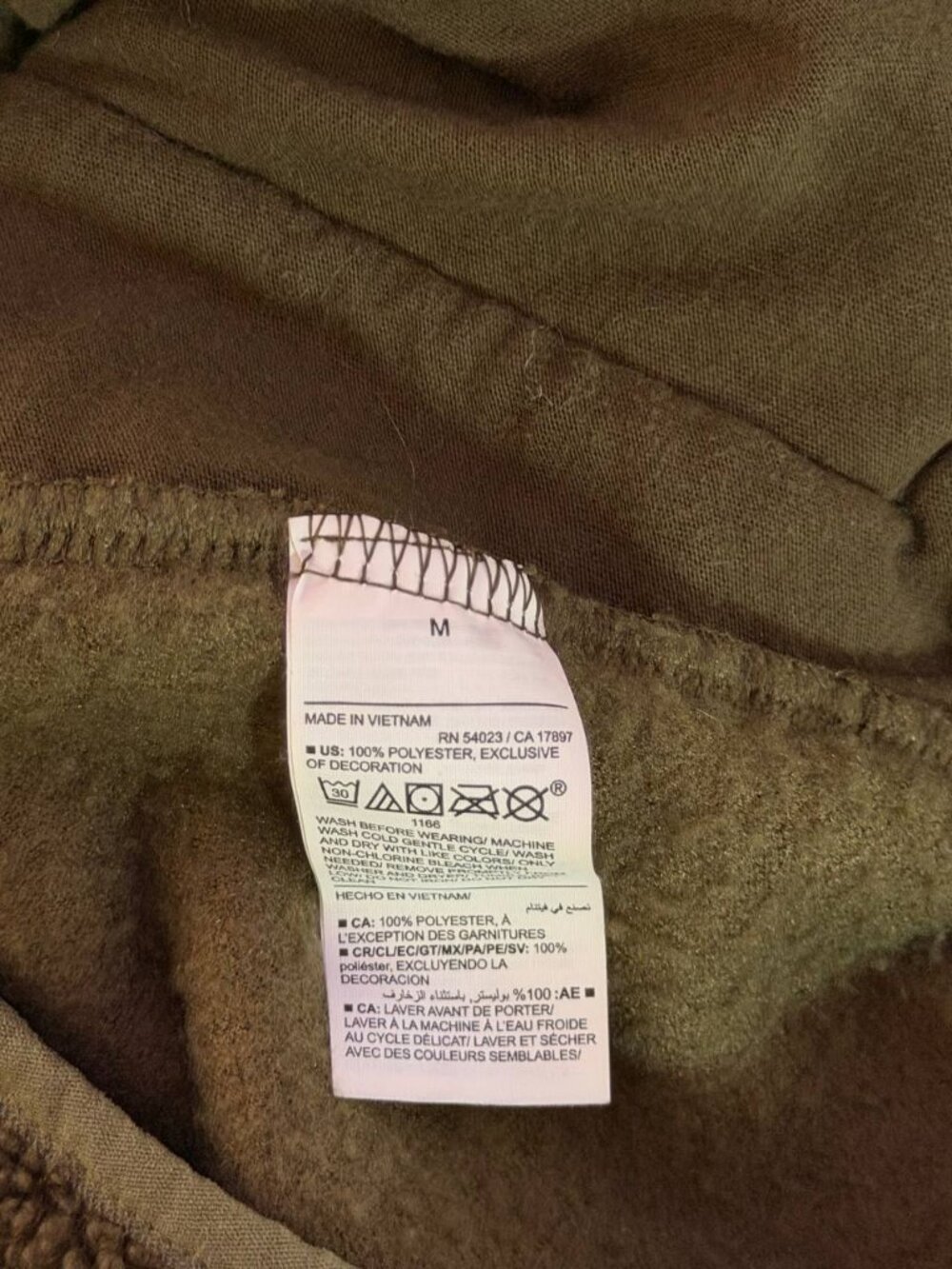 Olive Green Sherpa Half-Zip Pullover Cozy Teddy Fleece Jacket Medium - Picture 7 of 7